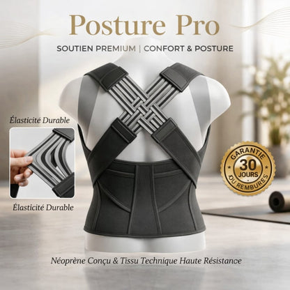 Posture Pro, soutien premium pour le confort et la posture, avec élasticiété durable et néoprène de haute résistance.