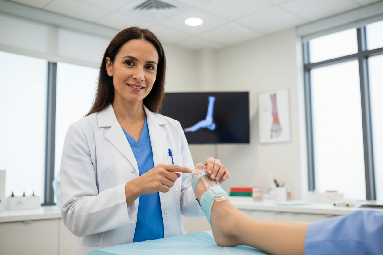 un docteur avec bunion corrector